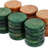 WE Games Olive Wooden Backgammon Pieces Green Natural 1 Inch Set