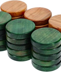 WE Games Olive Wooden Backgammon Pieces Green Natural 1 Inch Set