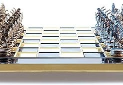 Greek Mythology Chess Set Blue and Copper with Blue Board 2