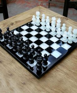 NOVICA White Onyx and Black Marble Hand Carved Stone Chess Set ‘Classic’ 2