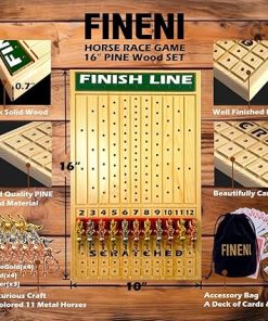 Luxurious Racing Game for Adults with Metal Horses and Pine Board 2