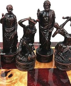 Hand Painted Greek Gods Mythology Chess Men Set Without Board 2