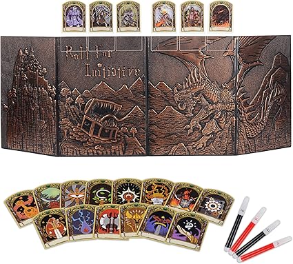 DND Faux Leather Dungeon Master Screen with Initiative Combat Trackers DND Faux Leather Dungeon Master Screen with Initiative Combat Trackers