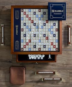 Scrabble Trophy Luxury Edition Rotating Wooden Game Board by WS Game Company 2