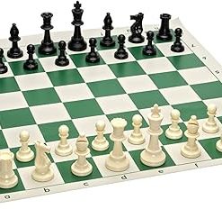 Chess Tournament Pack with Staunton Pieces Green Board and Tote Bag 2