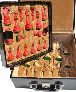 Leatherette Chess Set Storage Box with Hi-Gloss Crocodile Finish 2