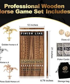 Horse Race Board Game with Dice Cards and Suede Bag – 21 x 12 Inch 2