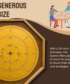 Crokinole Classic Board Game for Two Players | Natural Wood 2 in 1 Set 2