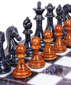 Large 18.5 Inch Chess Set with Heavy Zinc Alloy Pieces Portable Travel Game