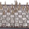 Ancient Egypt Pharaoh Metal Chess Set with Handmade Wooden Board 3