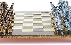 Greek Roman Army Large Chess Set Blue Copper Brown Chess Board 2