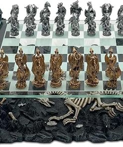 Dragon 3D Chess Set for 2 Players in Bronze and Silver Colors