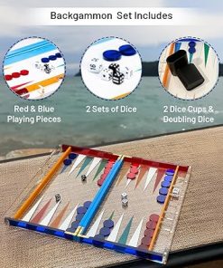 Bey-Berk Emmy Acrylic Backgammon Set 14 inch Board Game Travel Case 2