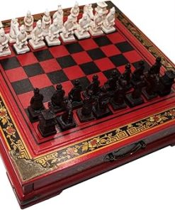 Terracotta Warriors Chess Set Classic Wooden Board Game for All Ages