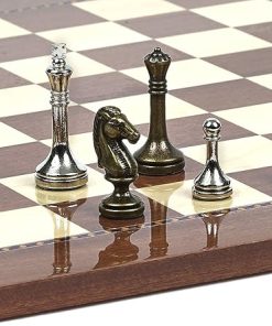 Astor Row Metal Chessmen Set with 2.5 Inch King Size Pieces 2