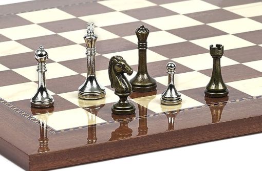 Astor Row Metal Chessmen Set with 2.5 Inch King Size Pieces - Image 2