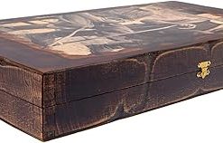 Backgammon Board Game Set, Handmade, Elderly Men, Medium Size (38x19cm – 15”x7.5 Closed) 2