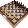 Classic Folding Chess Set with Handle and Camphor Wood Board 16 Inch
