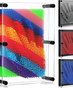4 Pack 3D Pin Art Board Sensory Toy 6 x 8 Inches Colorful Gifts