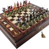 Hand Painted Napoleon and Duke of Wellington Chess Set with Board 3