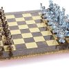 Brass and Nickel Knights Chess Set with Green Board for Two Players 4