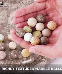 Handmade Oceanic Marble Solitaire Game with 42 Balls Brain Teaser 2