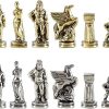 Greek Mythology Chess Set Brass Nickel Finish No Chess Board Included 4