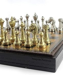 Eco-Leather Chess Board with 70M Italy Chess Pieces 219GN New