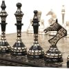 Medieval Knight Chess Men Set Gold Silver Plated Busts No Board 3