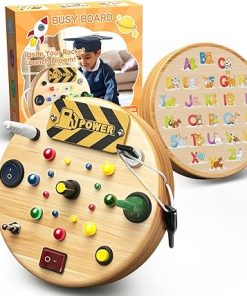 Montessori Busy Board for 1-3 Year Olds – Wooden Sensory Toy