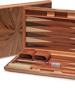 Yellow Mountain Imports Inlaid Backgammon Set with Acrylic Pieces 17 Inch