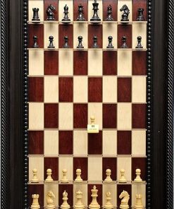 Red Maple Vertical Chess Board with Included Chess Pieces
