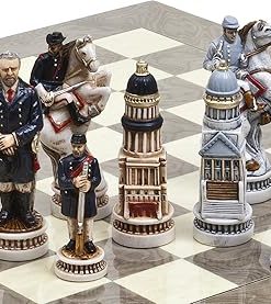 Luxury Hand Painted American Civil War Chessmen from Italy by Bello Games 2