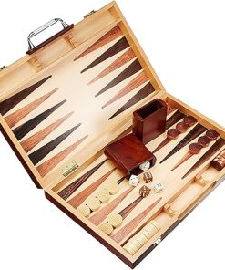 15 Inch Burlwood Backgammon Set for Classic Game Play 2