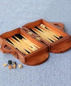 Handmade Wood Backgammon Set from Indonesia Perfect for Games