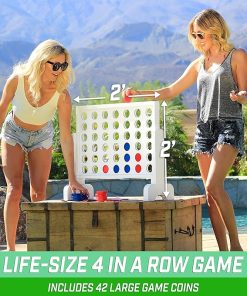 Giant 4 in a Row Game 2 Foot Width with Carrying Case Made from Wood 2