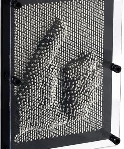 3D Pin Art Impression Toy Steel Pin Game Black 13 x 18 cm