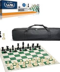 WE Games Tournament Chess Set with Plastic Pieces and Roll-up Board