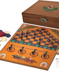 WE Games Derby Horse Race Board Game with Metal Pieces and Storage Box 2