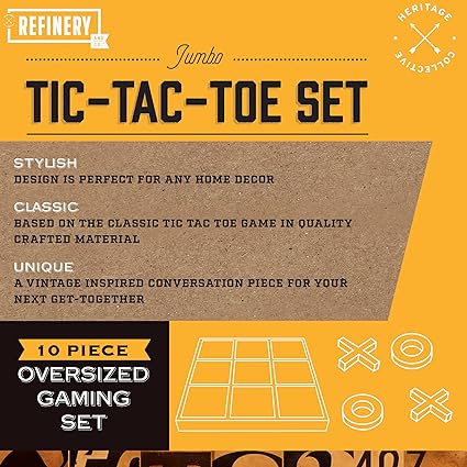Refinery Solid Wood Tic-Tac-Toe Board Game for Family Fun 2 Refinery Solid Wood Tic-Tac-Toe Board Game for Family Fun - Image 2