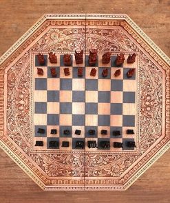 NOVICA Decorative Brown Wood Chess Sets Games ‘The General’ 2