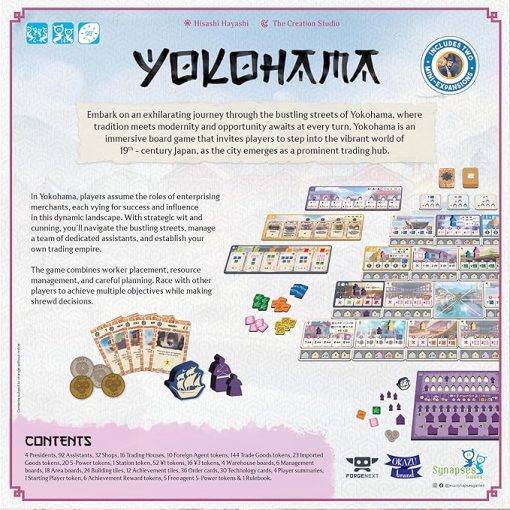 Yokohama Strategy Board Game for 2 to 4 Players Ages 14 and Up - Image 2