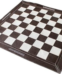 Stonkraft 19×19 Genuine Leather Dark Tan Roll-Up Tournament Chess Board 2