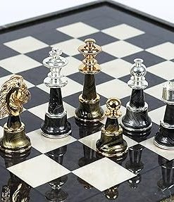 Mancini Luxury 24K Gold Silver Plated Chessmen by Bello Games Italy 2