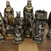 King Arthur Sir Lancelot Medieval Chess Set Gold Silver No Board