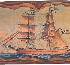 Handmade Wooden Backgammon Game Set, Old Sailing Ship Design – Small Size (30x15x5 cm – 11.8”x5.9”x1.9” Closed)