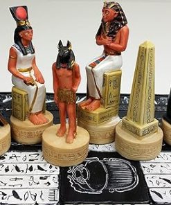 HPL Egyptian Anubis Gold Chess Men Pieces Set – No Board Included