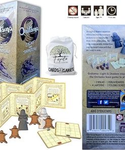 Drawstring Bag Bundle with ONITAMA Martial Tactics (ONLY Expansion) Light and Shadow, Sensei’s Path, and Way of The Wind Board Games 2