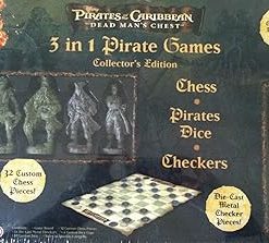Pirates of the Caribbean; 3 in 1 Pirate Games Collector’s Edition (Chess, Pirates Dice, Checkers)