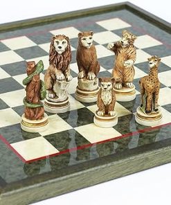 Bello Games Collection Animal Kingdom Alabaster Chessmen from Italy 2